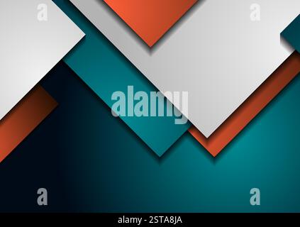 Mehrfarbige geometrische Quadrate mit Lageneffekt. Hintergrund des High-Tech-Unternehmenskonzepts. Abstrakte Vektorillustration Stock Vektor