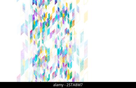 Mehrfarbige Elemente grunge Tech geometrischer abstrakter Hintergrund. Vektorgrafik im Retro-Design Stock Vektor