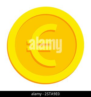 Abbildung der Euro-Geldmünze. Vektordesign. Stock Vektor