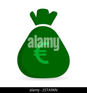 Euro-Geldbeutel-Symbol. Flaches Design. Vektorabbildung. Stock Vektor