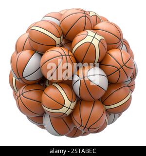 Korbkugeln isoliert auf weißem Hintergrund Stockfoto