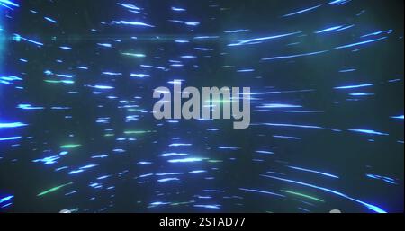 Bild von Lichtspuren auf schwarzem Hintergrund Stockfoto