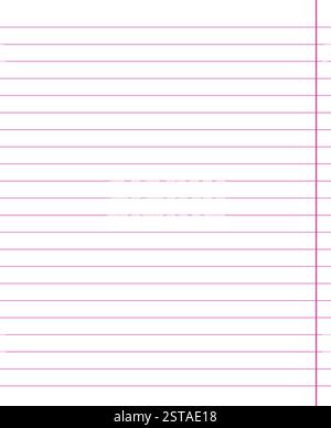 Rasterpapier. Abstrakt gestreifter Hintergrund mit Farbe horizontale Linien. Geometrisches Muster für Schule, Tapete, Texturen, Notizbuch. Liniertes Papier leer Stock Vektor