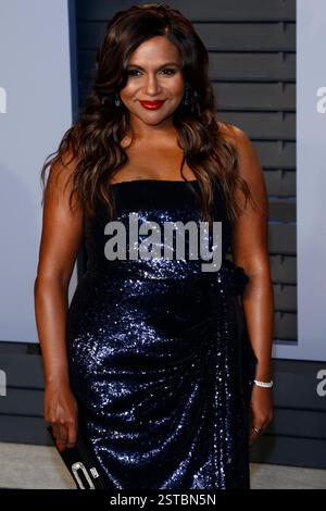 Mindy Kaling nimmt am 4. März 2018 an der Vanity Fair Oscar Party im Wallis Annenberg Center for the Performing Arts in Beverly Hills, Los Angeles, USA, Teil Stockfoto