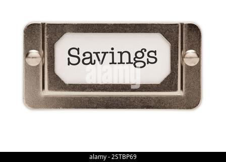 Label Für Einspardatei, Fach Stockfoto