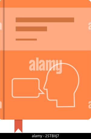 Das Sprach- und Kommunikationsbuch umfasst isolierte, Lern- und Bildungskonzepte Stock Vektor