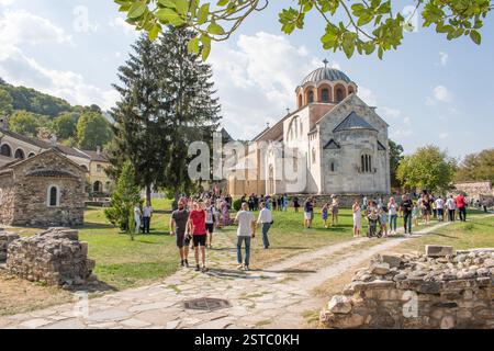 Das Kloster Studenica. Serbien. Die Hauptattraktion der Fresken im Kloster-byzantinischen Stil, die aus dem XIII. Und XIV. Jahrhundert stammen. Stockfoto