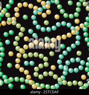 Halsketten in schwarz – nahtlose Textur Stockfoto
