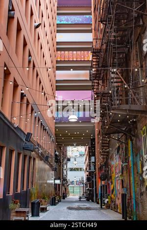 Der Belt Allee Walkway befindet sich in Detroit Michigan Stockfoto