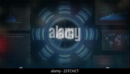 Bild der Datenverarbeitung über Scope-Scans und 6g-Text Stockfoto