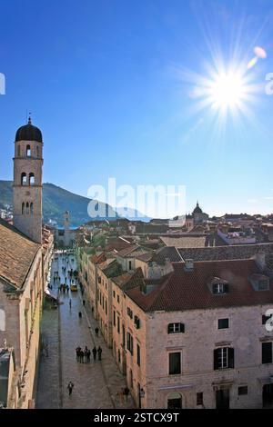 Stradun, Hauptstraße der Altstadt Stockfoto