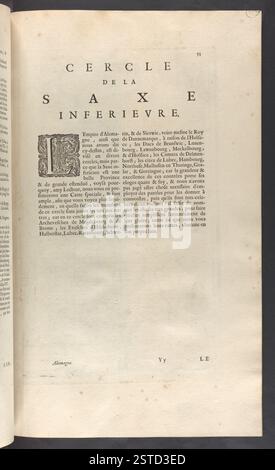 „The BL King's Topographical Collection: Troisième Volume de la Géographie“ ist ein historischer Band aus der Sammlung von König Georg III., der Karten und geographische Informationen enthält, die zwischen 1500 und 1824 erstellt wurden, mit einem Schwerpunkt auf europäischen Regionen. Stockfoto