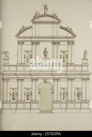 Eine historische Darstellung aus der topographischen Sammlung des Königs der British Library, die wichtige Ansichten von Venedigs urbanen Elementen und architektonischen Wundern mit detaillierten Darstellungen des Stadtbildes zeigt. Stockfoto