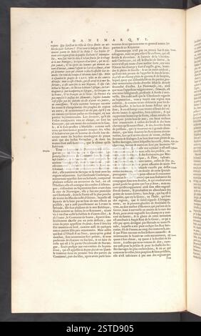 Karte aus der Topographischen Sammlung des Königs der British Library mit dem Titel „Geographie, qvi EST la Premiere“, ein detailliertes historisches Dokument, das geographische Merkmale einer Region darstellt. Stockfoto