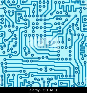 Elektronische digitale Leiterplatte – nahtloses Muster Stockfoto