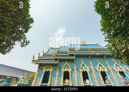 Wat Rong Suea Ten, Blauer Tempel, Chiang Rai, Nordthailand, Thailand Stockfoto