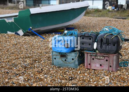 Angelcontainer am Strand Stockfoto