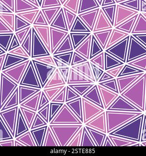 Dreieck formt den Hintergrund. Mittlere Dreiecke. Volumenkörperformen in Rahmen. Stil für mehrere Farben. Wiederholbares Muster. Künstlerische Vektorfliesen. Stock Vektor