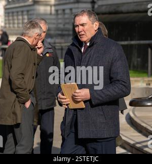 London, Großbritannien. Februar 2024. Farmers Leader treffen Finanzminister, Whitehall London UK, Aled Jones, Cymru President, Credit: Ian Davidson/Alamy Live News Stockfoto