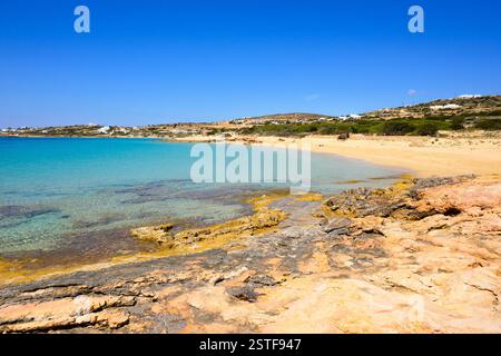 Fanos Strand mit klarem Wasser und feinem Sand. Im Süden von Koufonisi. Kleine Kykladen, Griechenland Stockfoto