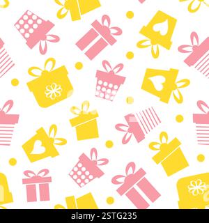 Farbenfrohe Geschenkverpackung mit Schachteln Stock Vektor