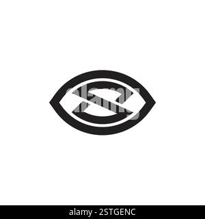 Letter s Eye einfache geometrische Linien Logo-Vektor Stock Vektor