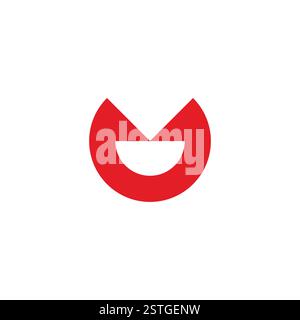Letter m Smile einfacher runder Pfeil Logo Vektor Stock Vektor