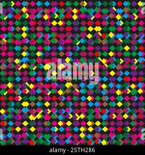Farbenfrohes Rautenmuster. Abstrakte geometrische Textur. Lebendiger, mehrfarbiger Hintergrund. Nahtloses dekoratives Design. Stock Vektor
