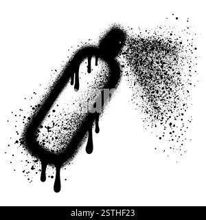 Flaschenspray, Graffitiflecken, Aerosolblots isoliert. Schwarze Spritzer, Tintenfarben. Stock Vektor
