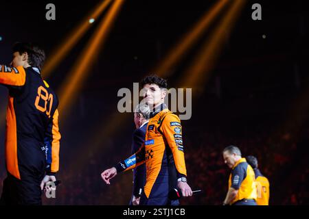 London, Vereinigtes Königreich, 18. Februar 2025, NORRIS Lando (gbr), McLaren F1 Team MCL39, Porträt während des F1 75 Live at the O2, F1 2025 Season Launch Events am 18. Februar 2025 in London, Großbritannien Stockfoto