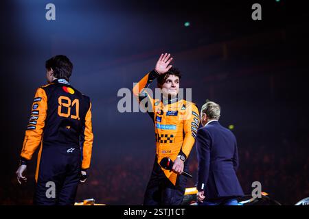 London, Vereinigtes Königreich, 18. Februar 2025, NORRIS Lando (gbr), McLaren F1 Team MCL39, Porträt während des F1 75 Live at the O2, F1 2025 Season Launch Events am 18. Februar 2025 in London, Großbritannien Stockfoto
