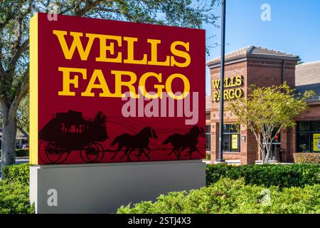 Wells Fargo Bankfiliale in Clermont, Florida. (USA) Stockfoto