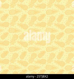 Nahtloses Ananasmuster. Kritzelvektor mit Ananas. Ananaszeichnung. Ananasskizze Stock Vektor