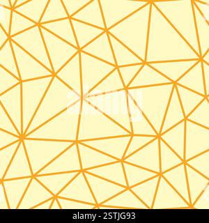 Minimaler geometrischer Hintergrund. Gelbe Farbe. Mittlere Dreiecke. Reguläre Linienstärke. Wiederholbares Muster. Nahtlose Vektorillustration. Stock Vektor