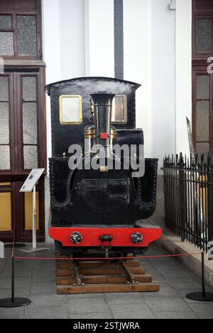 Dampflokomotive für den Bergbau. 020-T. Art des Rollkerns (Marcinelle & Couillte, Belgien, 1882). Eisenbahnmuseum, Madrid. Spanien. Stockfoto