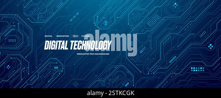 Futuristische KI-Platine im Hintergrund. Technologie verbindet blaue Linien Stock Vektor