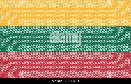 Litauens Unabhängigkeitstag 16. Februar. Scribble Stil Litauen Flagge Vektor Hintergrund. Poster, Karte, Banner. Stock Vektor