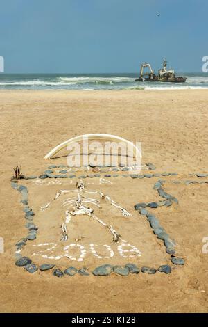 Zelia Schiffswrack an der Skeleton Küste Namibias in der Nähe der Henties Bay und Swakopmund, Namibia Travel, Afrika Stockfoto