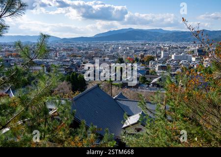 Enko-JI Temple Garden Blick auf Kyoto, Japan Stockfoto