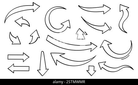 Pfeilsymbolgruppe. Modellformatsymbole. Vektorillustration isoliert auf weißem Hintergrund Stock Vektor