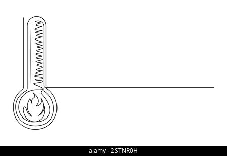 Durchgehendes einzeiliges Thermometer mit hoher Temperatur Stock Vektor