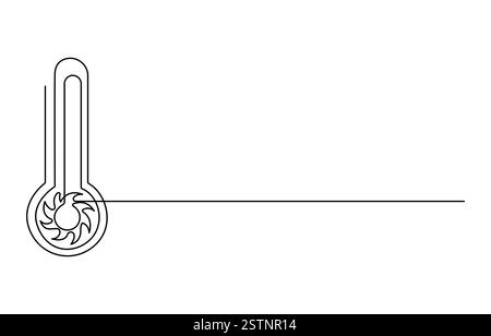 Durchgehendes einzeiliges Thermometer mit hoher Temperatur Stock Vektor