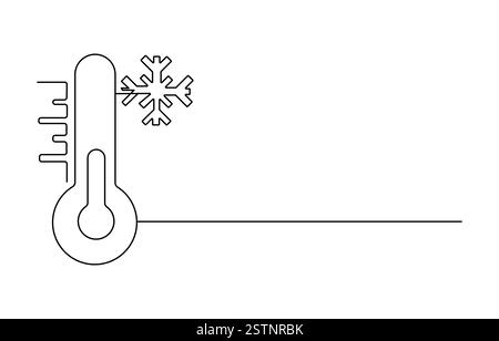 Durchgehendes einzeiliges Thermometer mit hoher Temperatur Stock Vektor