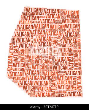 Wortwolke Vatikanstadt. Ländliches Design. Farbige Abbildung Vatikanstadt. Bereichsnamen Collage Cloud. Vektorabbildung. Stock Vektor