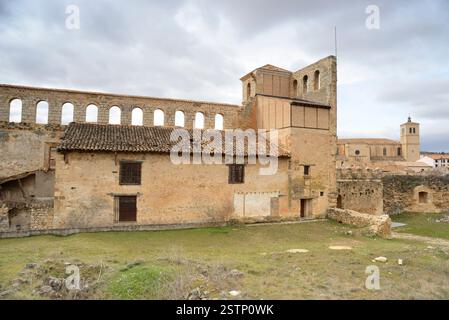 Kirche und Schloss von Berlanga de Duero, Soria, Spanien Stockfoto