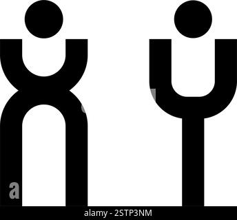 Moderne männliche und weibliche WC WC-Symbol-Vektor-Illustration Stock Vektor
