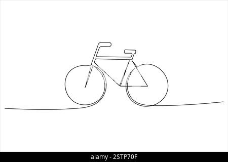 Durchgehende einzeilige Zeichnung der Vektorgrafik des Fahrrads isoliert auf weißem Hintergrund Stock Vektor