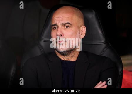 UEFA Champions League Fußball-Spiel Real Madrid gegen Manchester City im Santiago Bernabeu Stadium in Madrid, Spanien. Februar 2025. Guardiola 900/Cordon Press Credit: CORDON PRESS/Alamy Live News Stockfoto