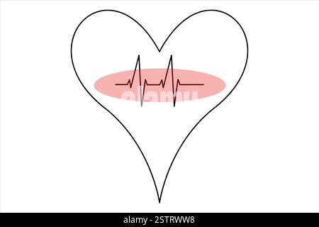 Minimalistisches kontinuierliches Herz mit einer Linie Stock Vektor