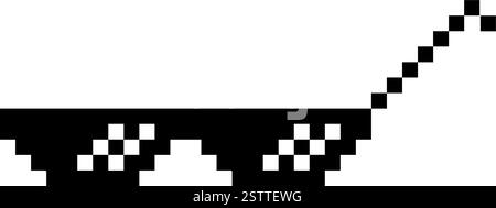Lustige Pixelige Sonnenbrille. Einfache lineare Logo-Illustration einer 8-Bit-Boss-Brille mit schwarzem Pixel. Art Style Trend Moderne Logotypgrafik – isoliert auf W Stock Vektor